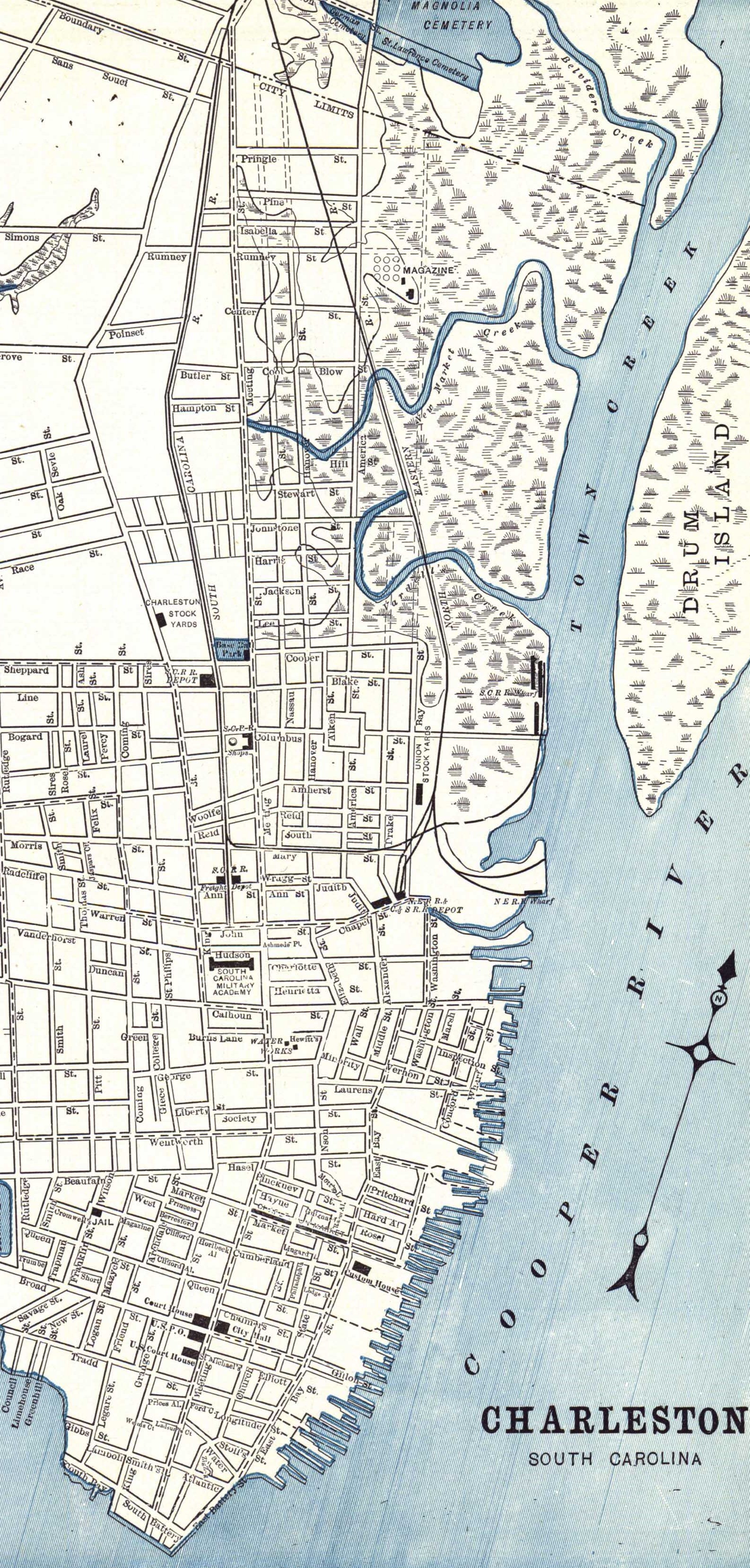 1898 map of Charleston, SC